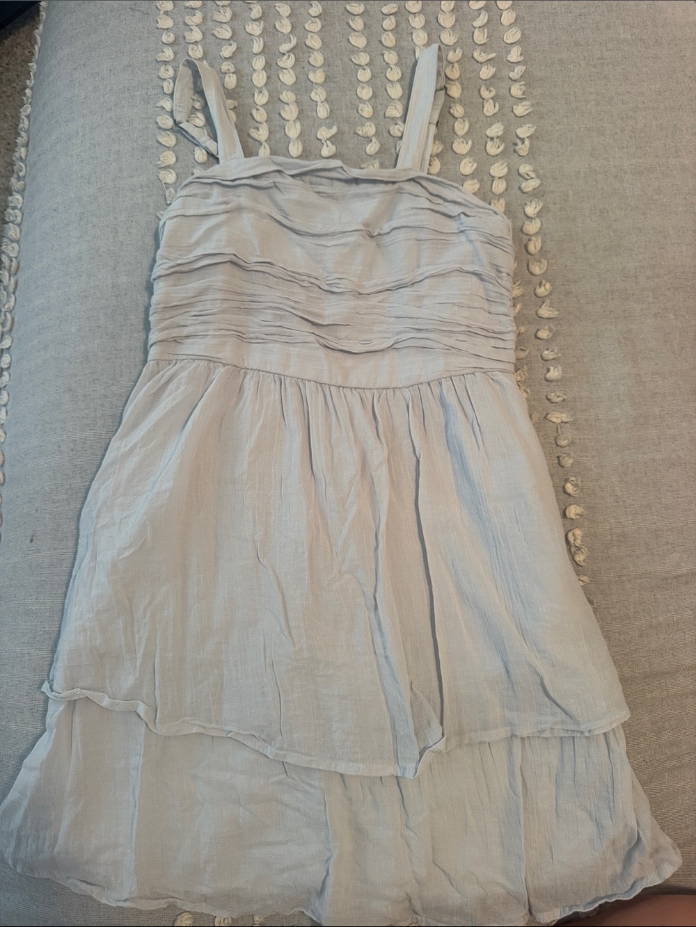 abercrombie kids light blue tiered sundress